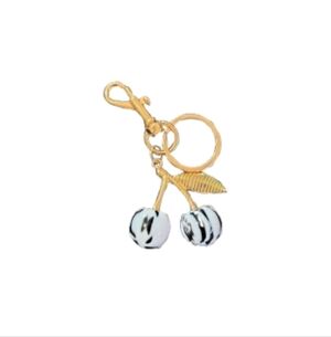 Black & White Cherry Keychain Charm